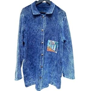 Michael Leu | Art Patch | Vintage | Button Down | Long Sleeve Shirt | Size:M